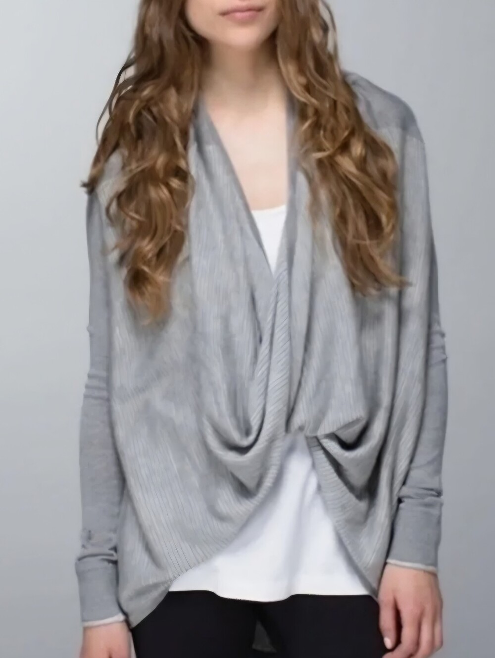 Lululemon Gratitude Wrap Twist Front Cardigan Heathered Grey Size 6